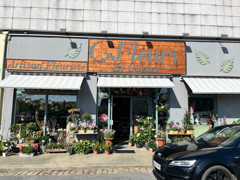 Devanture de la boutique G.Fleury à Beaumont-sur-Sarthe